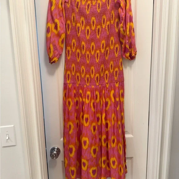 Zara Pink and Orange Off-Shoulder Maxi Dress - Picture 5 of 6